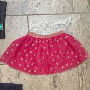 Like new size XS Isaac Mizrahi Pink Tulle Skirt with Gold Hearts